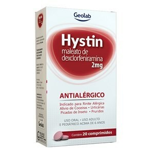 Hystin Maleato de Dexclorfeniramina 2mg 20 comprimidos