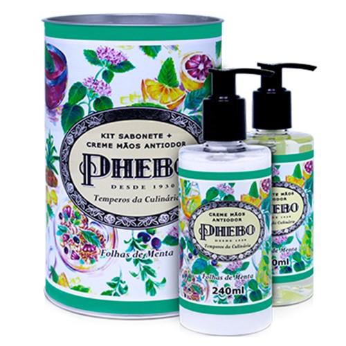 Phebo Folhas de Menta Kit Sabonete + Creme de mãos Antiodor