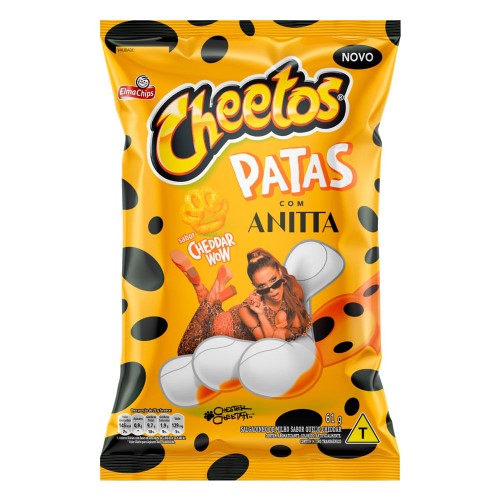 Cheetos Elma Chips Patas com Anitta Sabor Cheddar Wow 61g