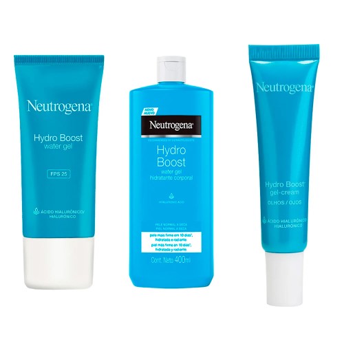 Neutrogena Hydro boost Kit – Hidratante Facial + Hidratante Corporal + Hidratante para olhos