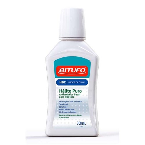 Antisséptico Bucal Bitufo Hálito Puro menta 300ml