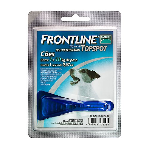 Frontline Topspot para Cães 1 a 10kg com 1 Pipeta de 0,67ml