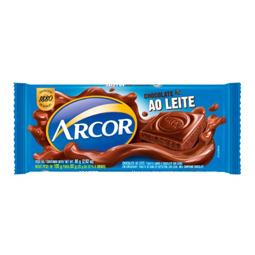 Chocolate Arcor ao Leite 80g