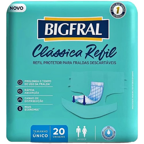 Absorvente BigFral Clássica Refil - Tamanho Único - 20 unidades