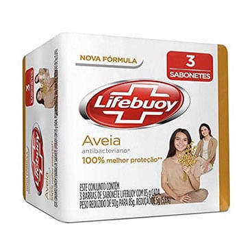 Kit Sabonete Lifebuoy Antibacteriano Aveia 85g 3 Unidades