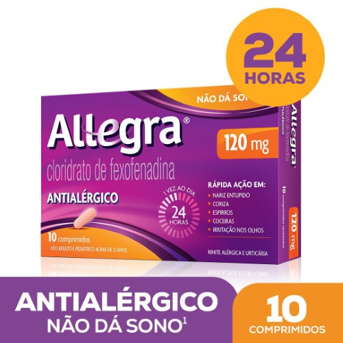 Antialérgico Allegra 120mg 10 Comprimidos