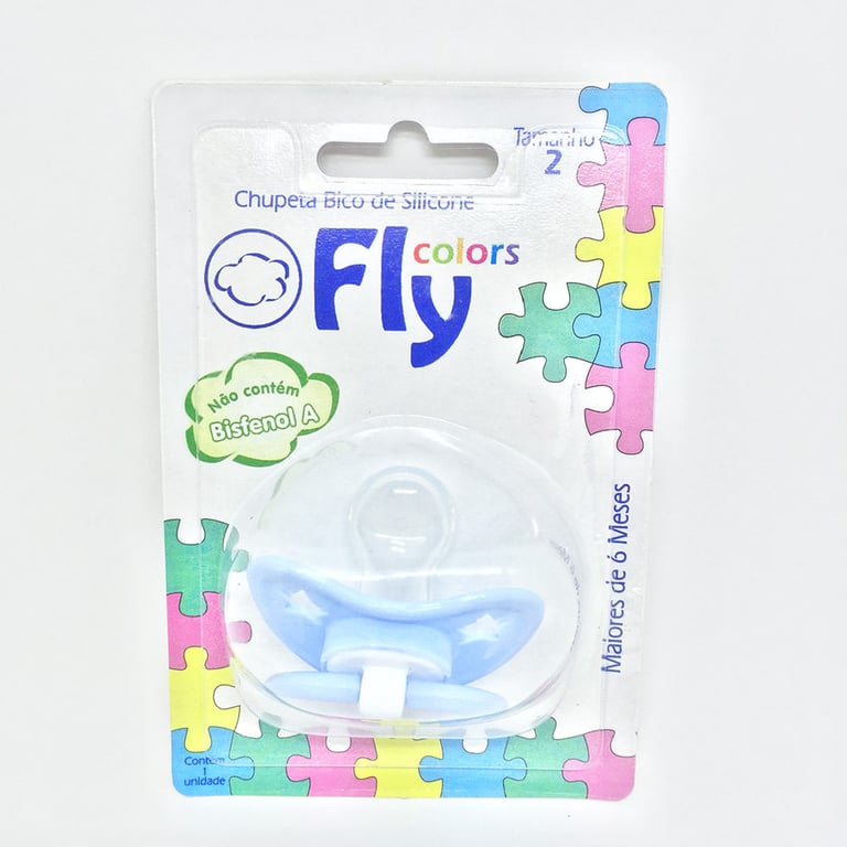 Chupeta Fly Colors Silicone Ortodôntico Cores Sortidas + 6 meses Tamanho 2 