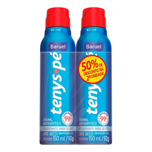 Tenys Pé Baruel Jato Seco Original 2 Unidades 150ml cada + 50% de Desconto na 2ª Unidade