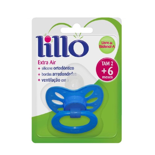 Chupeta Lillo Extra Air Silicone Ortodôntico Tamanho 2 Azul