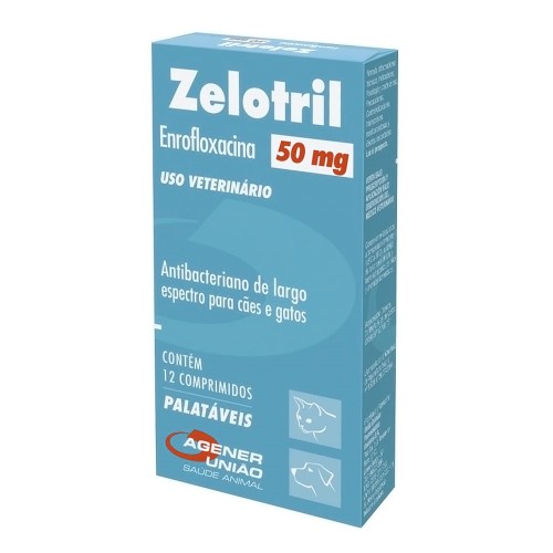 Zelotril 50mg para Cães e Gatos Uso Veterinário com 12 Comprimidos