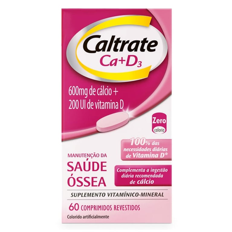 Caltrate Suplemento Cálcio E Vitamina D 600 + D200ui Com 60 Comprimidos