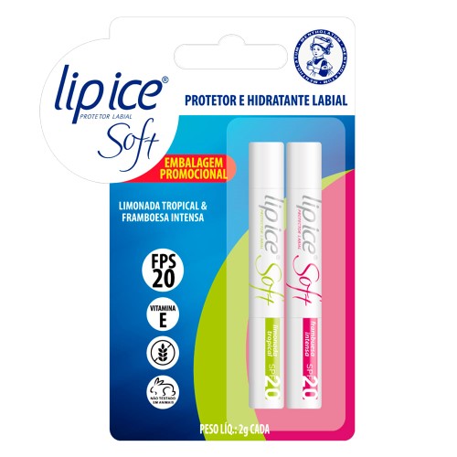 Protetor Labial Lip Ice Cube Soft Fps20 Kit - Limonada Tropical + Framboesa Intensa