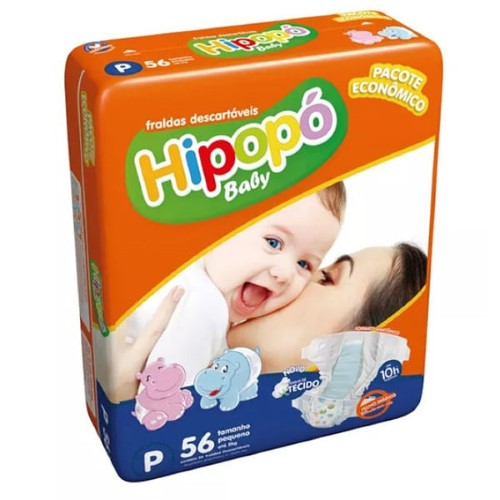 Fralda Hipopo Baby Econ P Com 56Un - Hipopo Baby