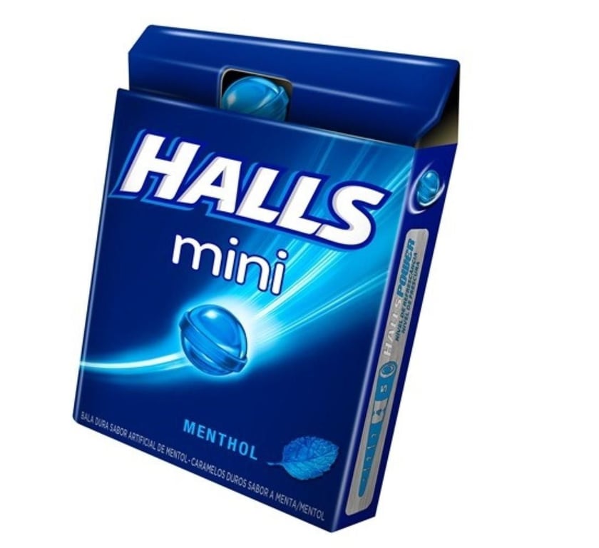 Bala Halls Mini Mentol Sem Açúcar com 15g