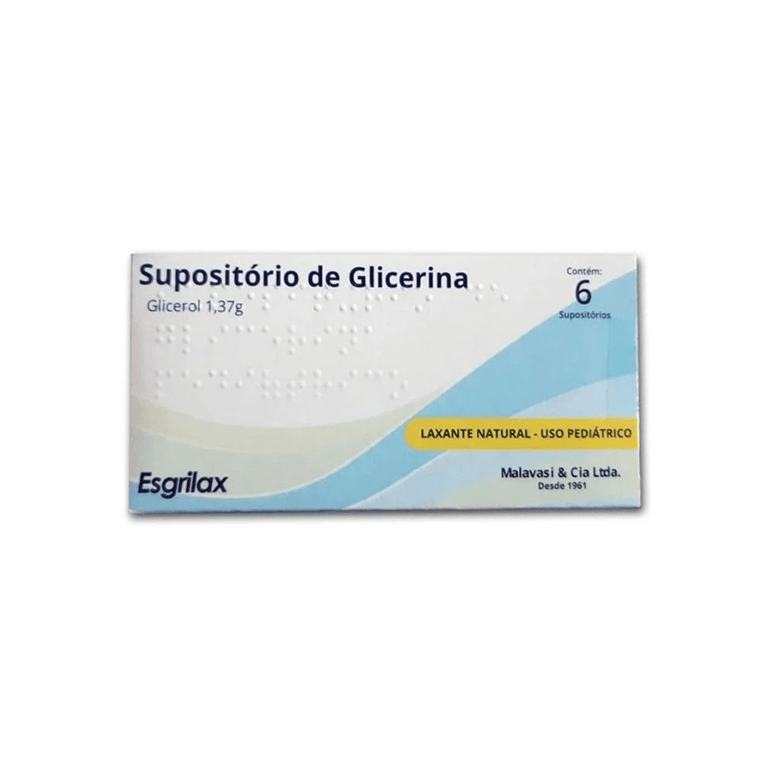 Supositório de Glicerina 1,37g Esgrilax Pediátrico 6 Unidades