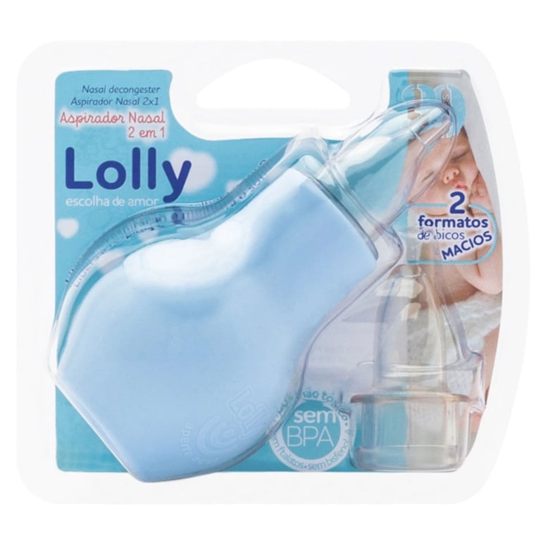 Aspirador Nasal Lolly 0 a 6 meses, azul com 1 unidade