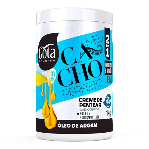 Creme de Pentear Gota Dourada Meu Cacho Perfeito Óleo de Argan 1kg