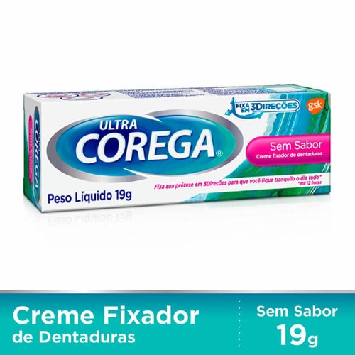 Corega Fixador de Prótese Ultra Creme Sem Sabor 19g