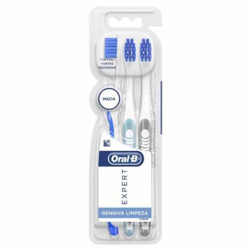 Escova de Dente Oral-B Expert Gengiva Limpeza Suave com 3 unidades