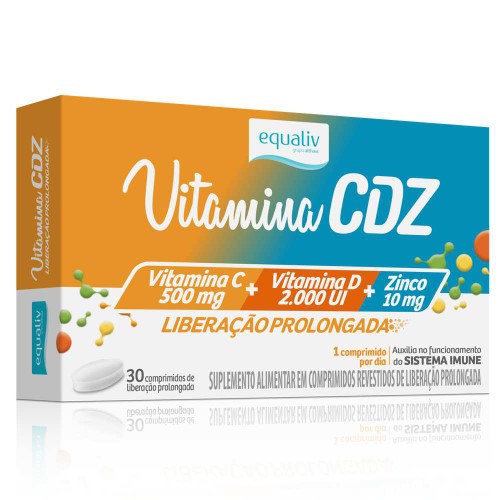 Suplemento Alimentar Vitamina CDZ Equaliv com 30 Comprimidos