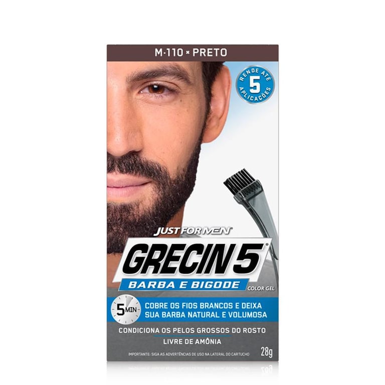 Grecin 5 Barba E Bigode Preto