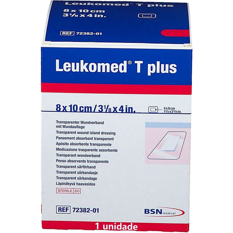 Curativo Filme Transparente BSN Medical Leukomed T Plus 8cm X 10cm 1 Unidade