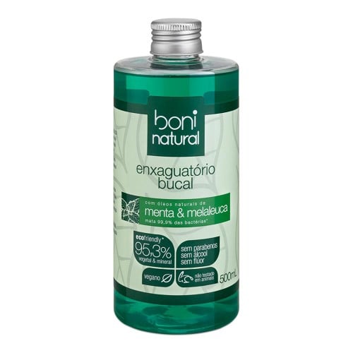 Enxaguatório Bucal Boni Natural Sem Flúor Menta & Melaleuca 500ml