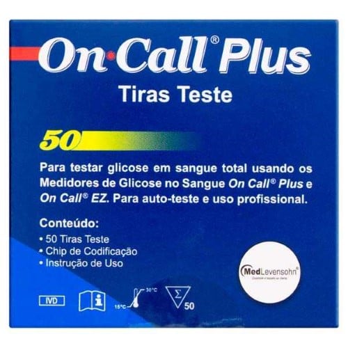 Tiras Glicose On Call Plus 50 Unidades Blood