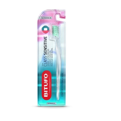 Escova Dental Bitufo Class Sensitive Ultra Macia Cores Sortidas 1 Unidade