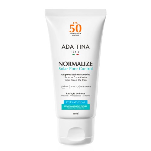 Protetor Solar Ada Tina Normalize Solar Pore Control FPS 50 Loção 40ml