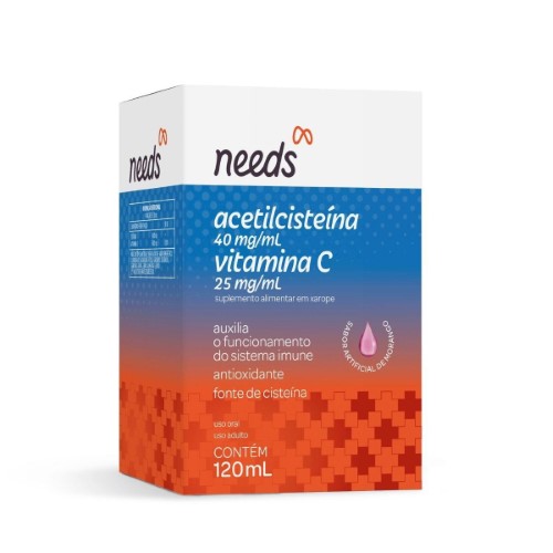 Acetilcisteína 40mg/ml + Vitamina C 25mg/ml Xarope 120ml