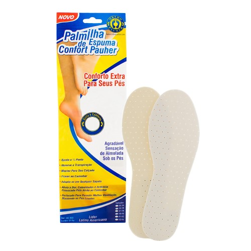 Palmilha Ortho Pauher Confort Pauher 43/44 Unissex com 1 Par