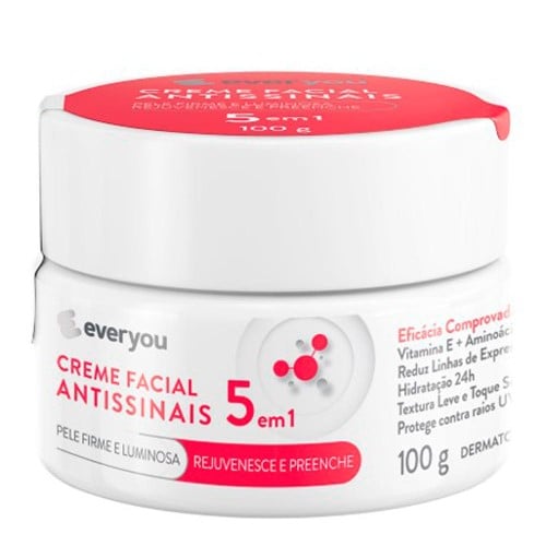 Creme Facial Antissinais Ever You 5 em 1 Rejuvenesce e Preenche 100g