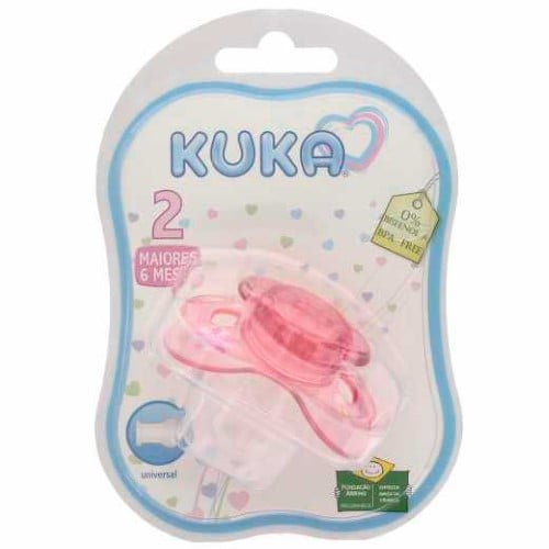 Chupeta Kuka Maiores de 6 meses Decorada Rosa com 1 unidade