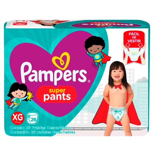 Fralda Descartável Pampers Super Pants Pacotão XG Com 26 Unidades