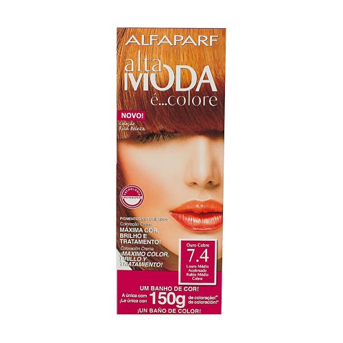 Tintura Creme Altamoda Alfaparf Ouro Cobre 7.4 Kit