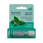 Protetor Solar Labial Anasol Aloe Vera Vitamina E com Aroma de Menta FPS 45 com 5g