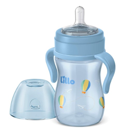 Mamadeira Lillo Super Evolution com Alça Azul de 240ml