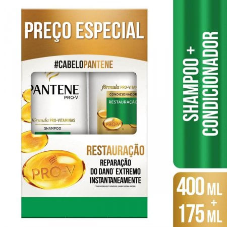 Shampoo com 400ml + Condicionador com 175ml Pantene Restauração 1 Unidade