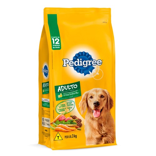 Ração para Cães Pedigree Adultos Carne e Vegetais 3kg