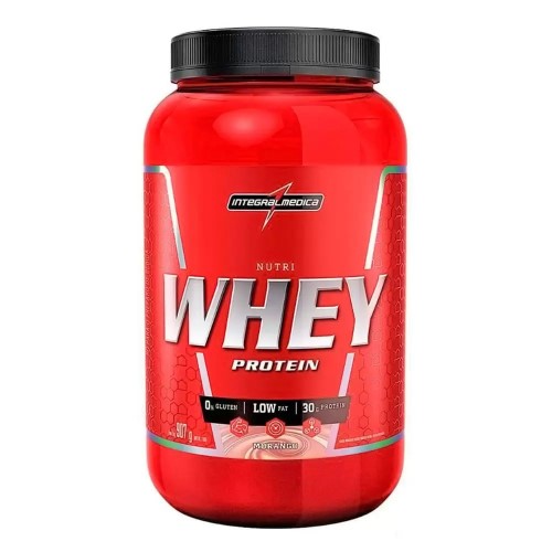 Nutri Whey Protein Integral Médica Morango 907g