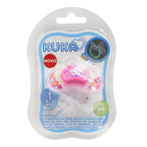 Chupeta Kuka Lumina Bico Rosa 1 Unidade