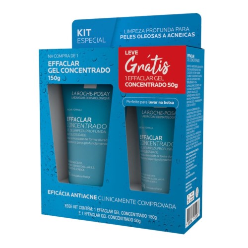 Kit Effaclar Concentrado La Roche Posay Gel de Limpeza Profunda 150g Ganhe 50g