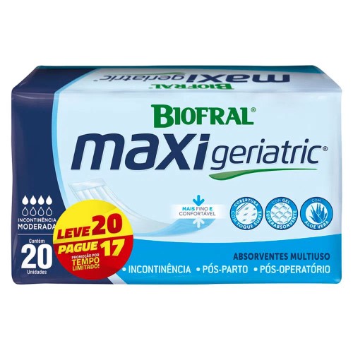 Absorvente Geriátrico Biofral Maxi Geriatric Leve 20 Pague 17 Unidades