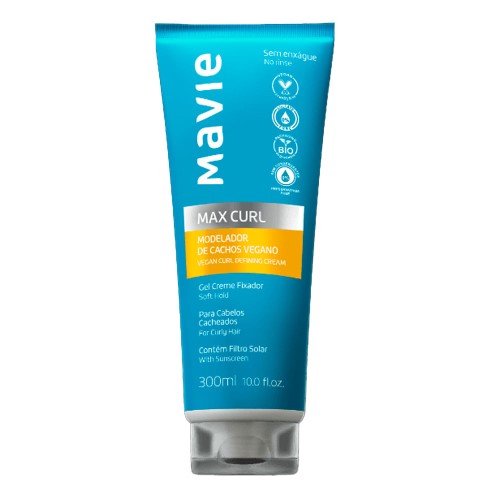 Gel Creme Mavie Vegano Modelador de Cachos Max Curl 300ml