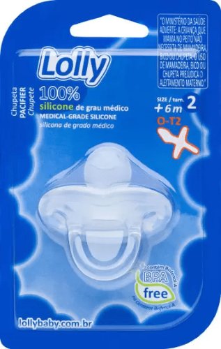 Chupeta Lolly Special Silicone Tamanho 2 +6 Meses Transparente com 1 Unidade