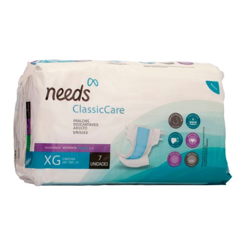 Fralda Geriátrica Needs ClassicCare XG Unissex 7 unidades