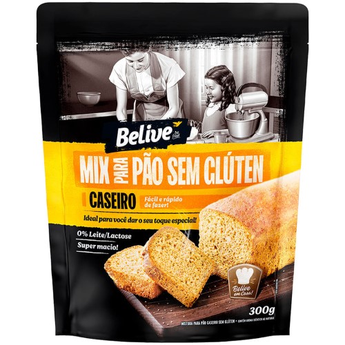 Mix para Pão Caseiro Belive Sem Glúten e Lactose com 300g