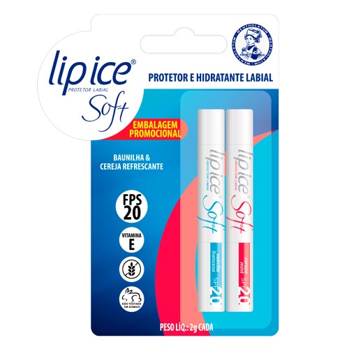 Protetor Labial Lip Ice Cube Soft Fps20 Kit - Baunilha + Cereja Refrescante