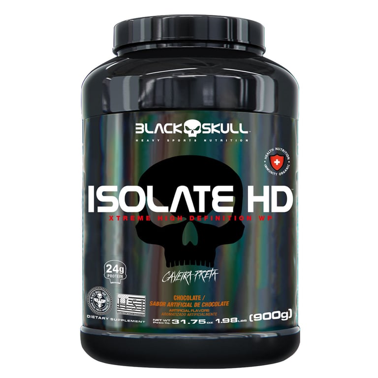 Suplemento Alimentar De Whey Protein Isolado Isolate Hd Caveira Preta 900g Chocolate